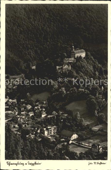 Schwarzburg Thueringer Wald Blick vom Trippstein