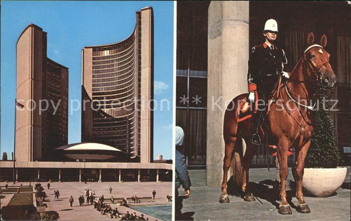 Toronto Canada Nathan Phillips Square and the New City Hall Mounted Police