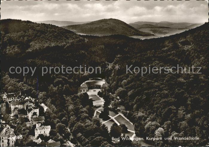 Bad Wildungen Kurpark und Wandelhalle Fliegeraufnahme