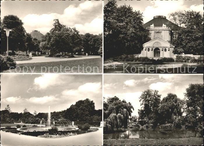 Augsburg Ludwigsbau mit Stadtgarten Cafe Restaurant Springbrunnen