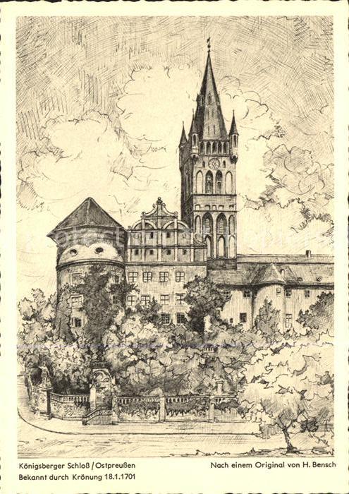 Koenigsberg Boehmen Koenigsberger Schloss Ostpreussen Zeichnung