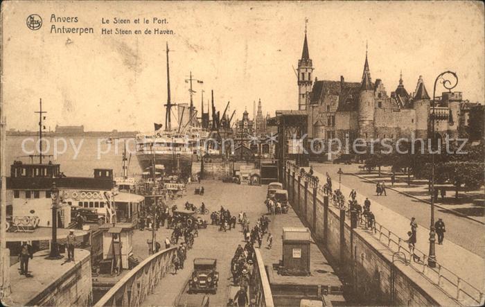 Anvers Antwerpen Le Steen et le Port Vapeur