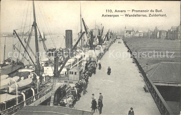 Anvers Antwerpen Promenoir du Sud Dampfer