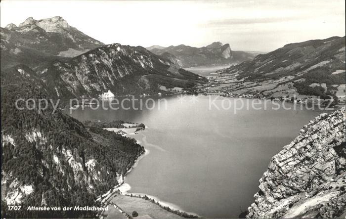 Attersee Panorama Blick von der Madlschneid