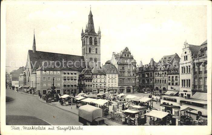 TRIER  CITY Marktplatz mit Gangolfkirche