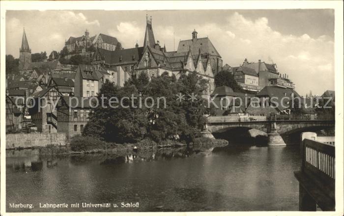 Marburg Lahn Partie an der Lahn Universitaet Schloss