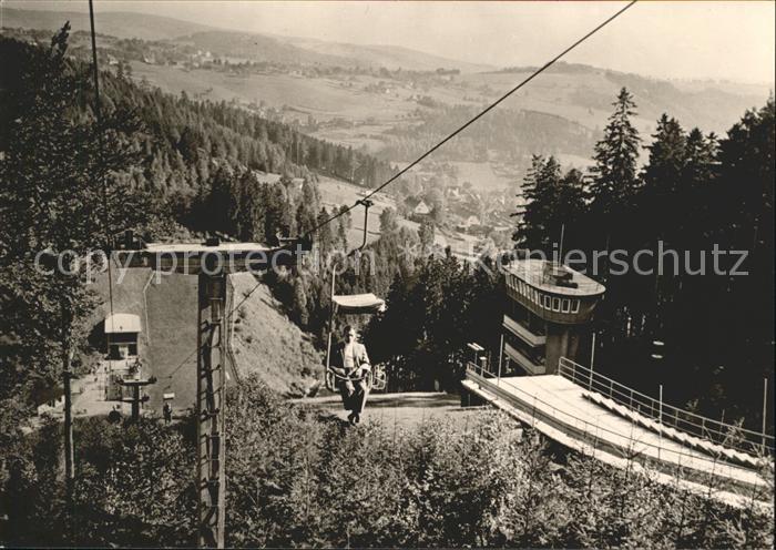 Klingenthal Vogtland Grosse Aschbergschanze mit Sessellift Skispringen Winterspo
