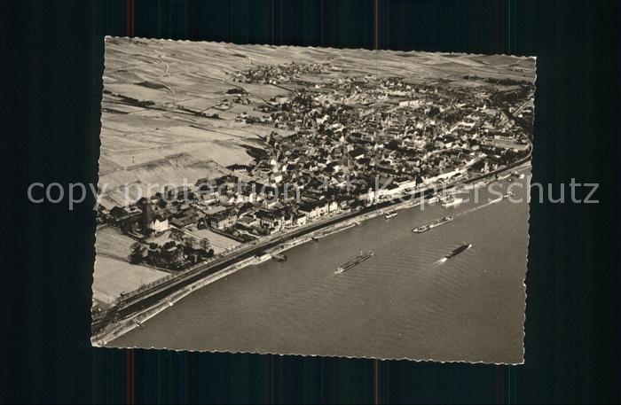 Ruedesheim Rhein Fliegeraufnahme Kupfertiefdruck