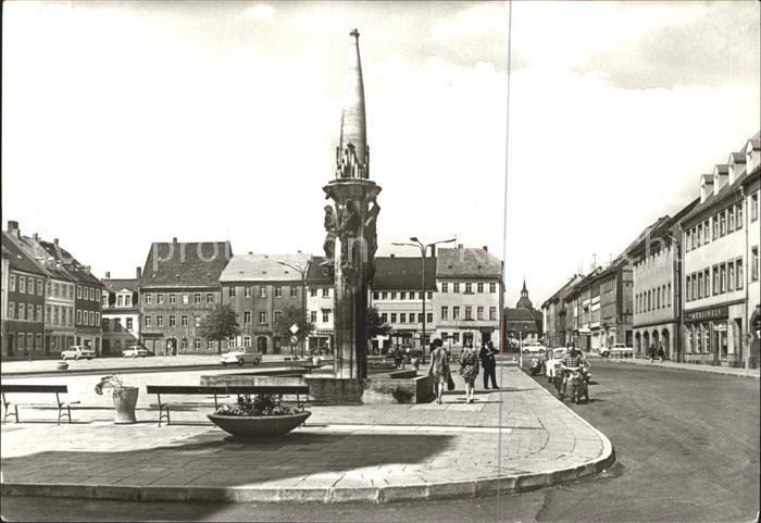 Rochlitz Sachsen Markt mit Wrba Brunnen