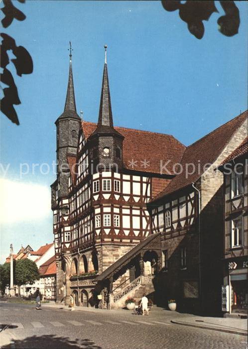 Duderstadt Niedersachsen 1000jaehrige Stadt Rathaus 13. Jhdt. Mariensaeule