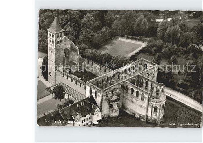 Bad Hersfeld Ruine der Stiftskirche Fliegeraufnahme