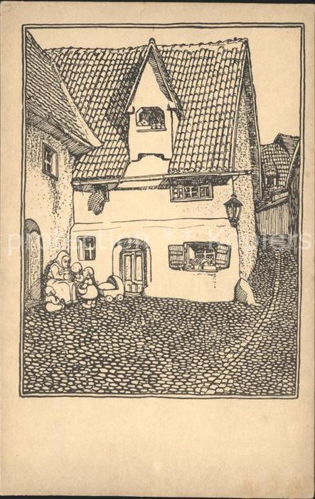 Kuenstlerkarte Hermann Gradl Im alten Gaesschen Kalender Kunst und Leben