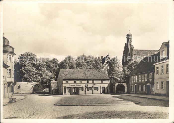 Muehlberg Elbe Altstaedter Markt Klosterkirche Abteigiebel