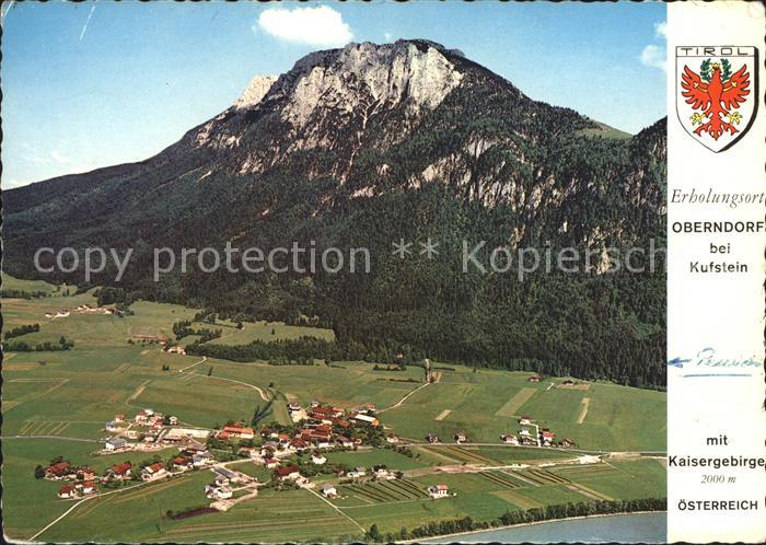 Oberndorf Tirol Fliegeraufnahme mit Kaisergebirge