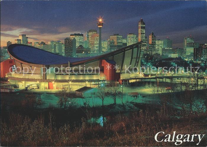 Calgary Alberta Olympic Saddledome with Calgary Tower
