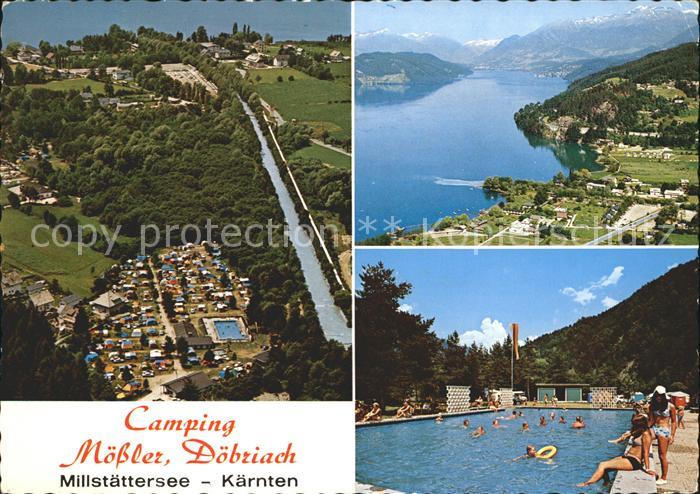 Millstaettersee Fliegeraufnahme Camping see Schwimmbad