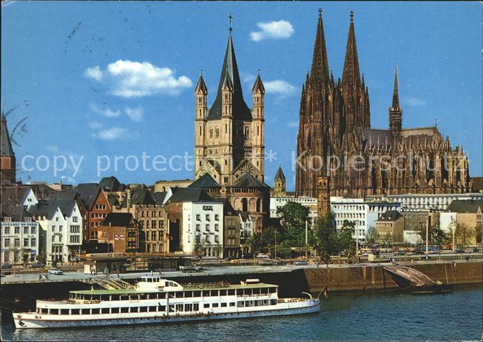 Koeln Rhein Rheinufer Dom Gross-St.-Martin