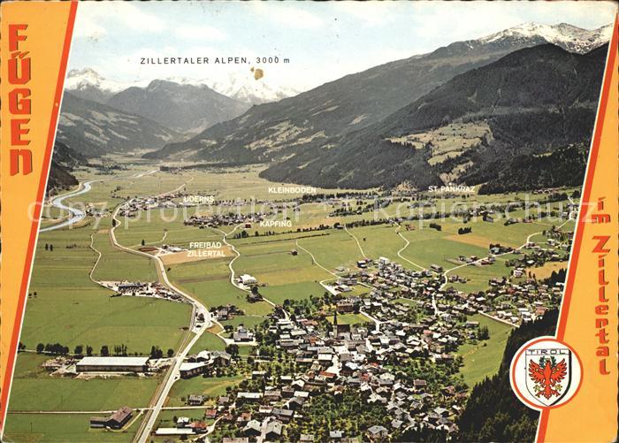 Fuegen Fliegeraufnahme mit Zillertaler Alpen