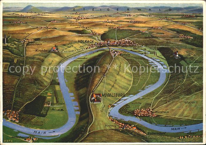 Vogelsburg Volkach Fliegeraufnahme Main