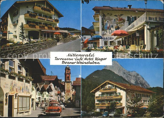 Mittenwald Bayern Terrassen Cafe Hotel Rieger