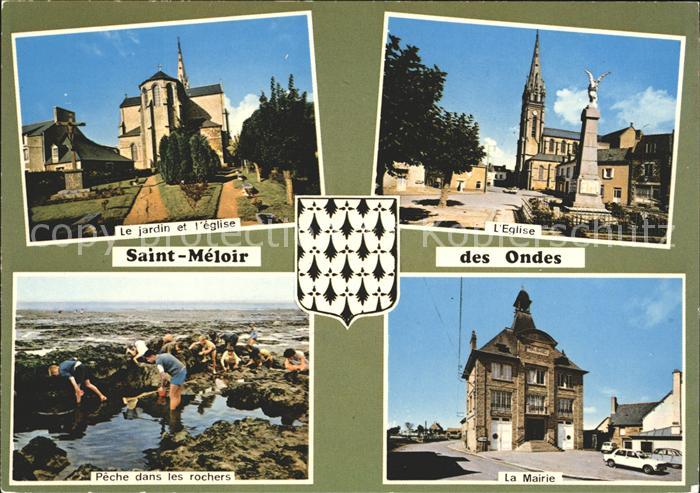 Saint-Meloir-des-Ondes L'Eglise La Mairie Pèche dans les rochers