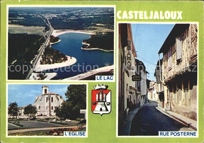 Casteljaloux Fliegeraufnahme Le Lac L'Eglise Rue Pos