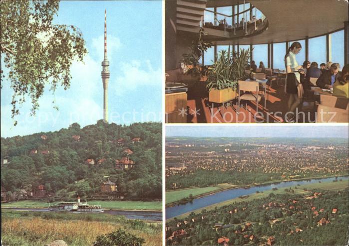 DRESDEN Elbe Fliegeraufnahme vom Fersehturm und Innenansicht