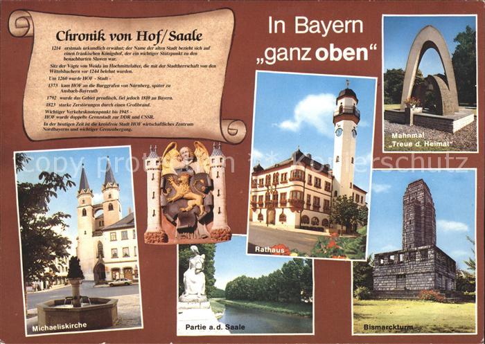 Hof Saale Mahnmal Michaeliskirche Bismarckturm Rathaus