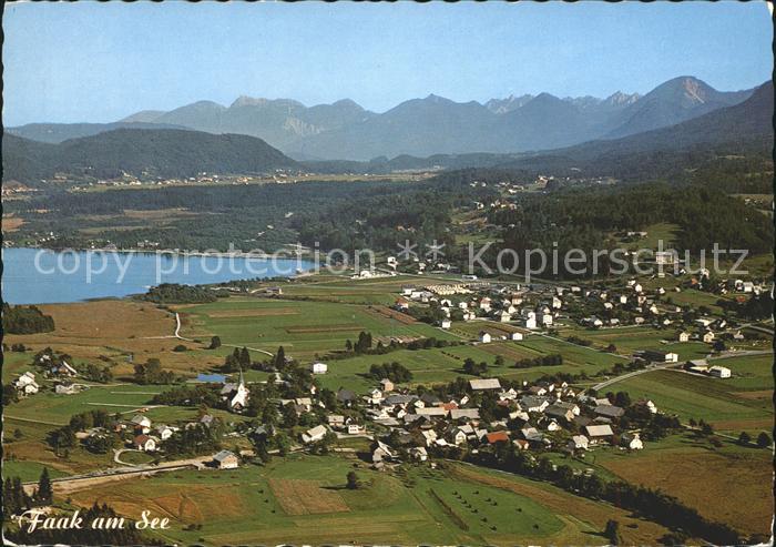 Faak am See Finkenstein Fliegeraufnahme gegen Karawwankenhauptkamm