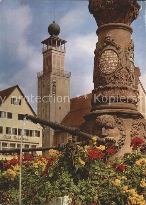 FREUDENSTADT BW Marktbrunnen und Rathausturm
