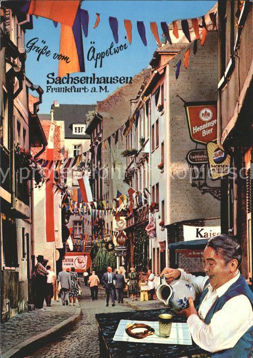Sachsenhausen Frankfurt aeppelwoi Henninge Bier Stranssenansicht