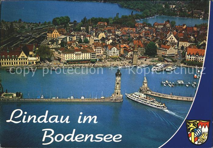 Lindau Bodensee Hafen Faehre Fliegeraufnahme