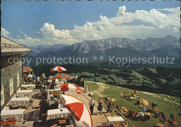 GARMISCH-PARTENKIRCHEN Bayern Wankhaus Terrasse Tiroler Berge Wettersteinwand Dr
