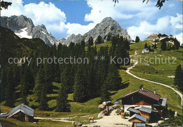 GARMISCH-PARTENKIRCHEN Bayern Am Kreuzeck Kreuzalm Kreuzeckhaus Zugspitze Waxens