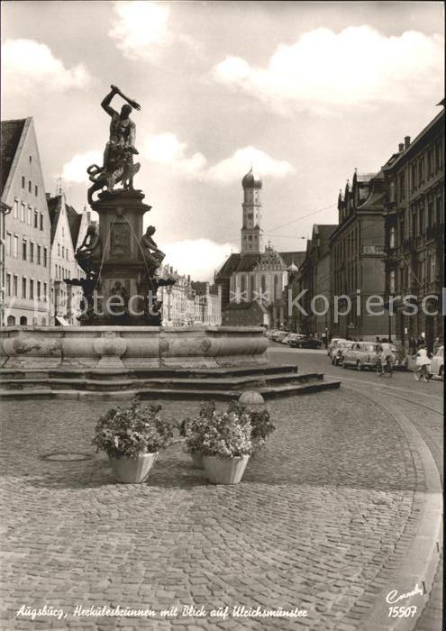 Augsburg Herkulesbrunnen Ulrichmuenster