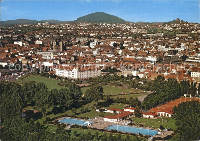 FULDA Hessen Fliegeraufnahme mit Schwimmbad Barockstadt