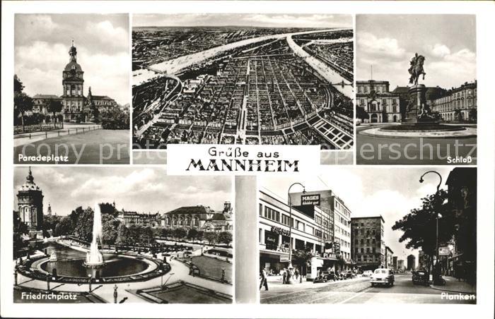MANNHEIM BW Fliegeraufnahme Schloss Paradeplatz Friedrichsplatz Planken