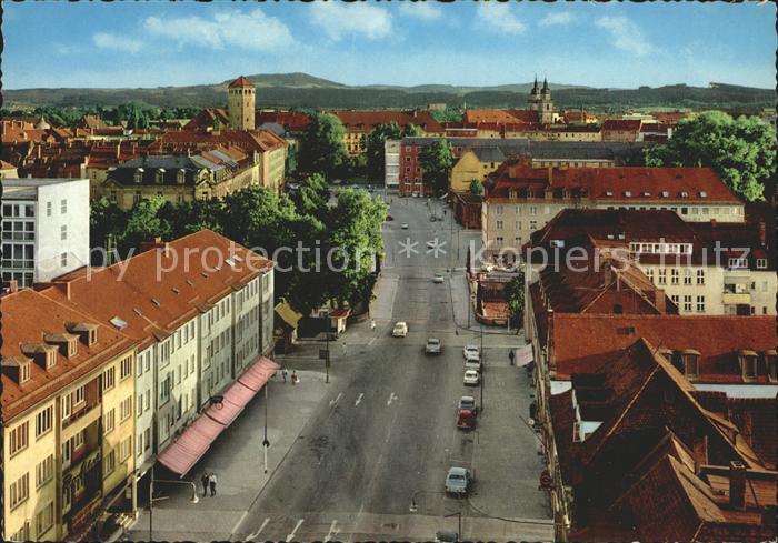 Bayreuth Bahnhofsstrasse mit Schlossturm