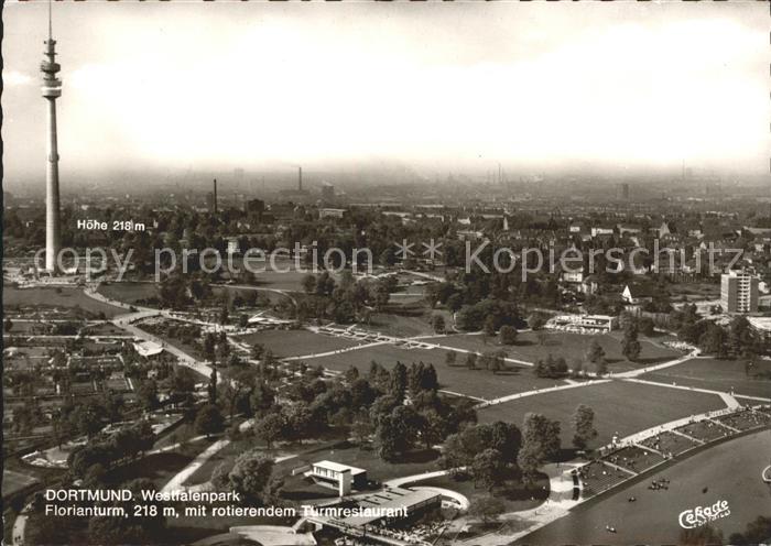 DORTMUND  CITY Fliegeraufnahme Westfalenpark Florianturm-Restaurant