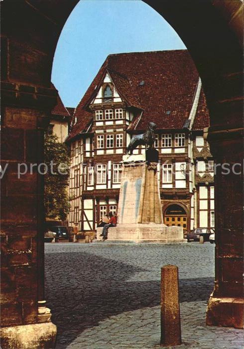 BRAUNSCHWEIG  CITY Burgplatz Burgloewe Bronzefigur