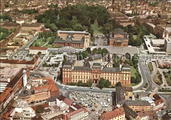 Darmstadt Fliegeraufnahme Marktplatz Schloss