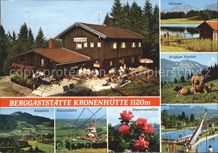 Nesselwang Allgaeu Bayern Berggasstaette Kronenhuette
