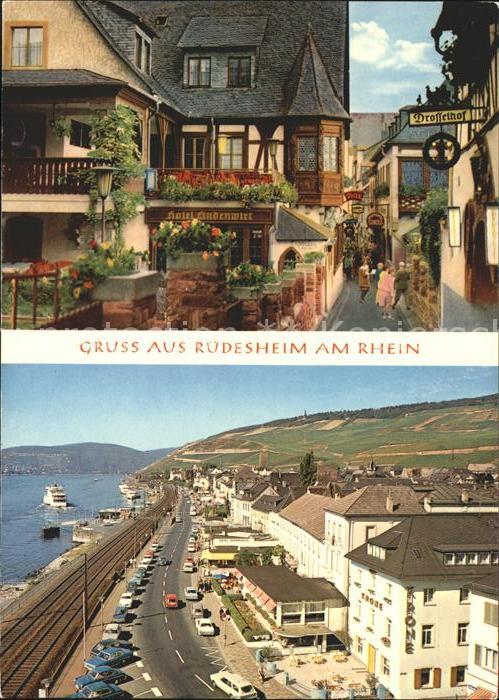 Ruedesheim Rhein Drosselgasse und Rheinstrasse