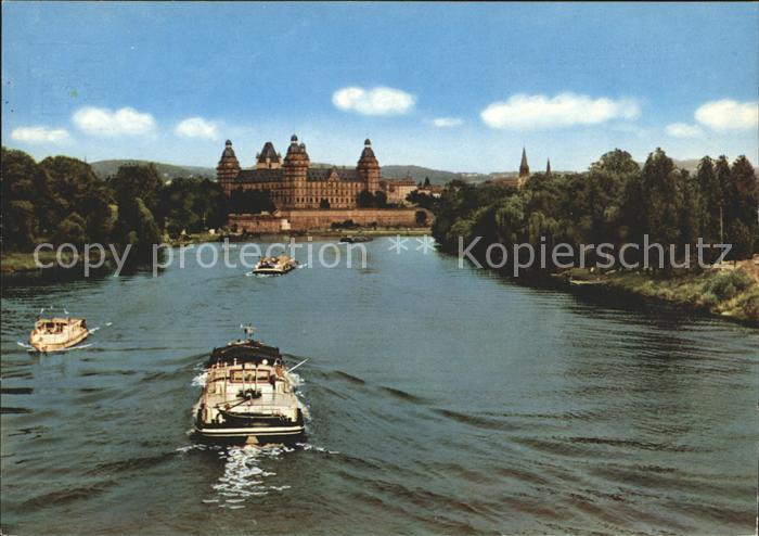 Aschaffenburg Main Mainpartie mit Schloss Johannisburg