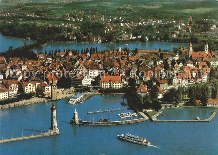 Lindau Bodensee Fliegeraufnahme Hafeneinfahrt