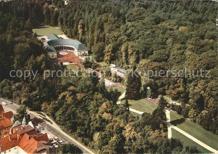 Bad Wildungen Fliegeraufnahme Kurpark mit ParkCafe und Wandelhalle