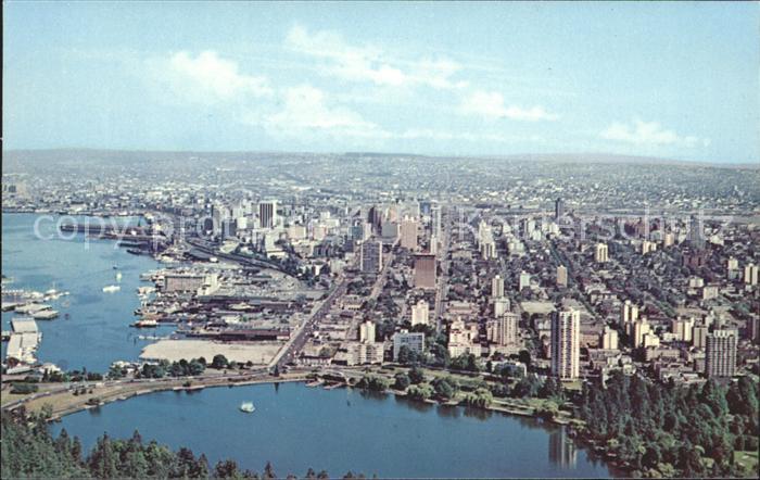 Vancouver British Columbia Fliegeraufnahme Lost Lagoon Georgia Street Looking Ea