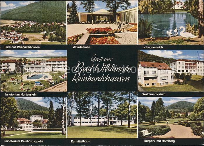 Reinhardshausen Wandelhalle Schwanenteich Waldsanatorium Kurpark Homberg