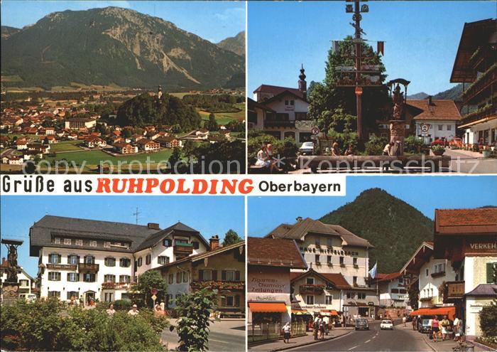 Ruhpolding Bayern Brunnen Maibaum Hotel Post Haus Wittelsbach