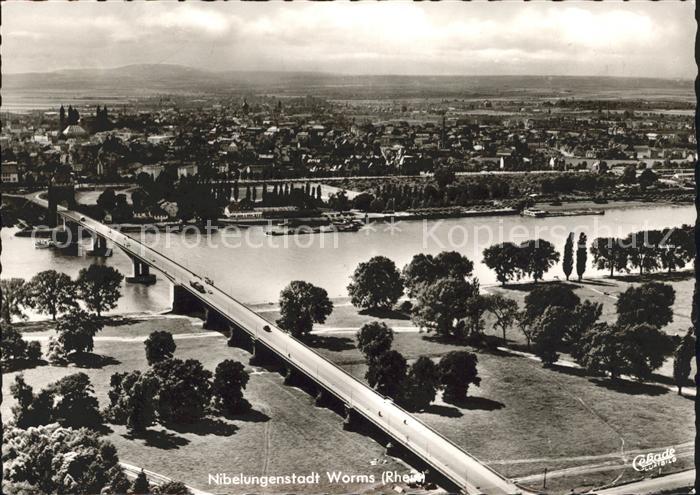 Worms Rhein Fliegeraufnahme